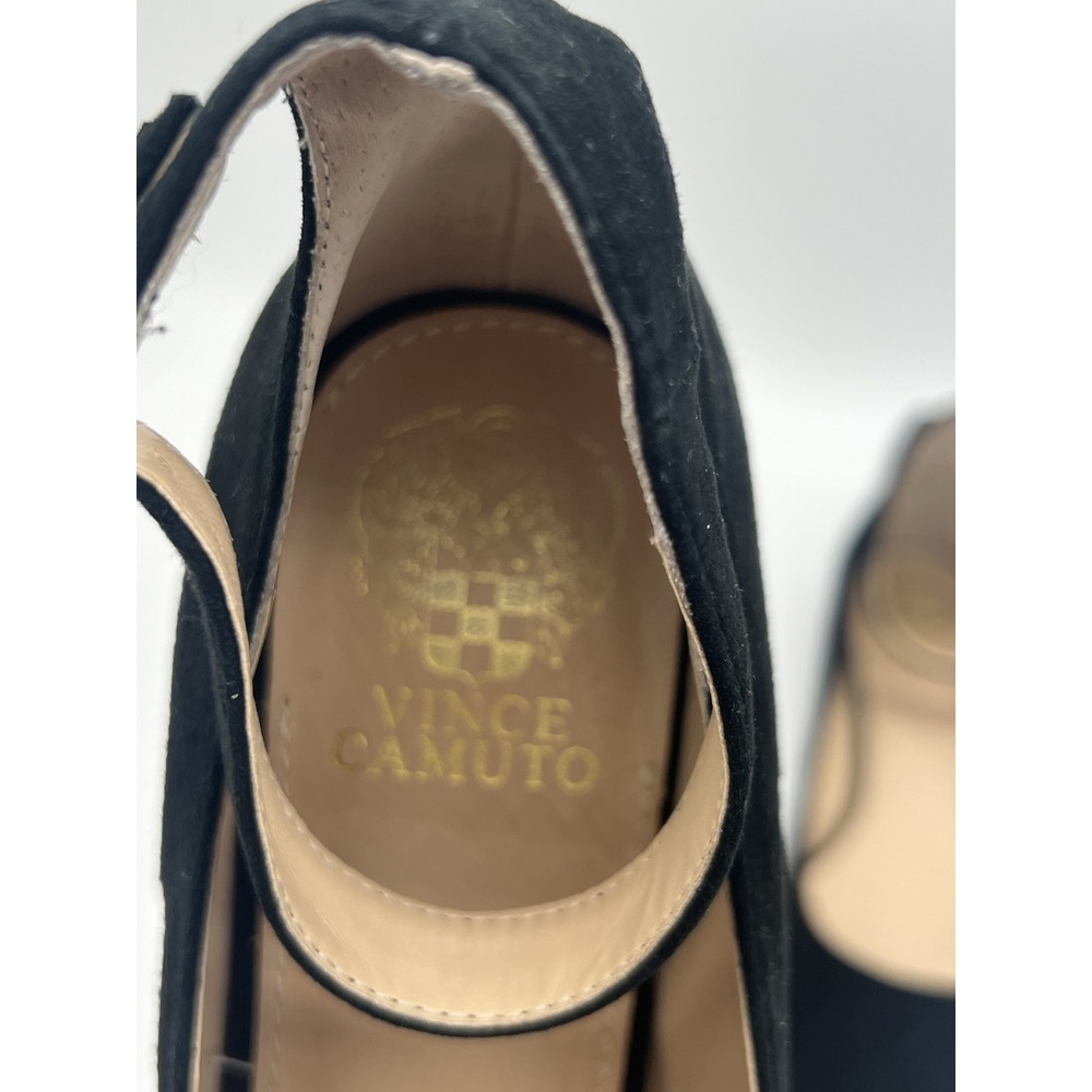 Vince Camuto Women's Black Suede Ankle Strap Low Block Heel Shoes Size US 9M EU - Picture 2 of 4